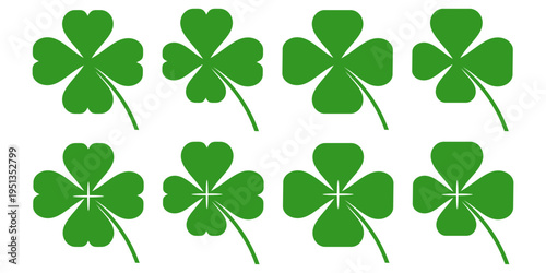 Clover leaf illustration in flat style. Clover leaf vector design symbolizes trust, hope, love, and good luck.	
