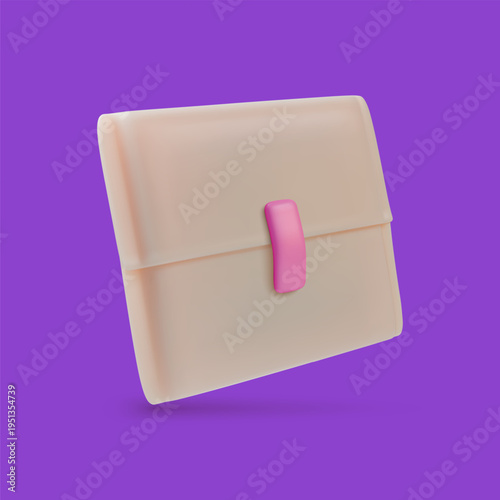 3d Color Hygiene Pads Package Female Intimate Hygiene Sanitary Item Concept Cartoon Design Style. Vector illustration