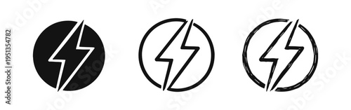 Lightning bolt in a circle icon, power, energy, and electricity symbol. Free Download Lightning bolt in a circle icon, power, energy, and electricity symbol. - GFXLoad