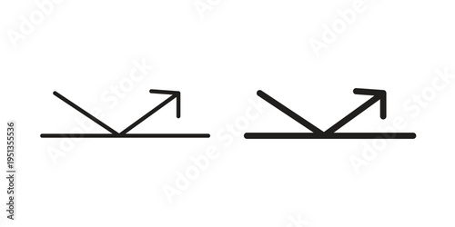 Reflect icon set. outlined and solid flat clipart versions.