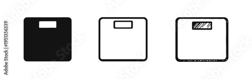 Weight Scale Icon Set for Health and Fitness Monitoring