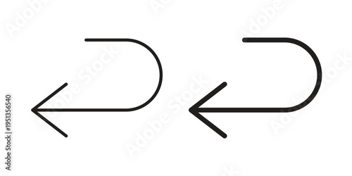 Send back icon set. outlined and solid flat clipart versions.