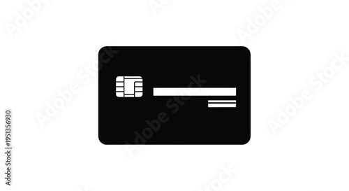 A black credit card with a magnetic stripe and chip silhouette