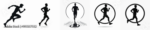 Vector silhouette of a running person
