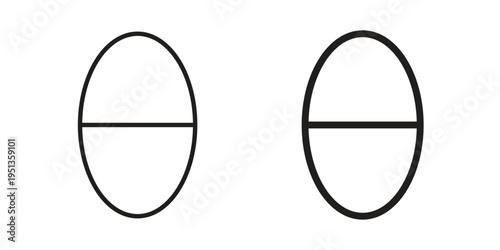 Theta icon set. outlined and solid flat clipart versions.