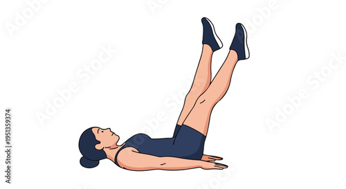 Woman lying on back, raising legs in air for exercise