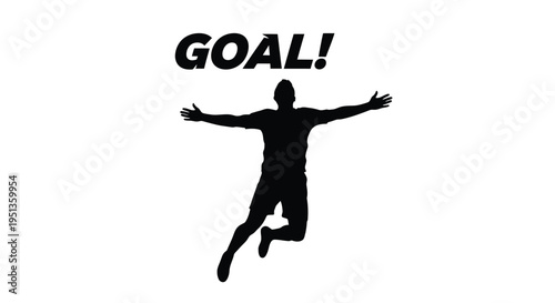 Celebrating victory a dynamic figure with arms outstretched a striking silhouette