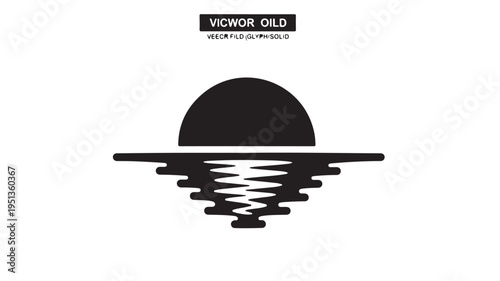 Black Oil Slick on Water Surface with VICWOR OILD Label for Environmental Pollution Concepts