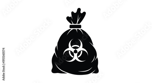 Black sack with biohazard symbol a stark and ominous silhouette