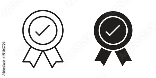 Warranty icon set. outlined and solid flat clipart versions.