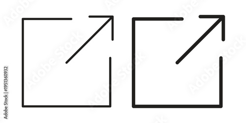 Window Maximize icon set. outlined and solid flat clipart versions.