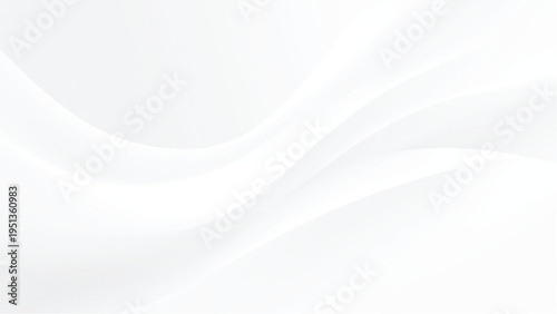 Abstract white wavy background with smooth curves and light gray shadows
