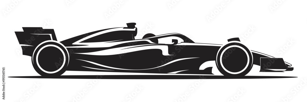 Fototapeta premium Formula 1 racing car vector, dynamic motion blur, high-speed racing graphic, automotive sport illustration, fast car design vector