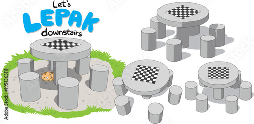 Old-school stone tables and stools can be found at the void decks or parks of Singapore's public housing flats for residents to mingle. Lepak in Malay means to relax, hang out, or chill.