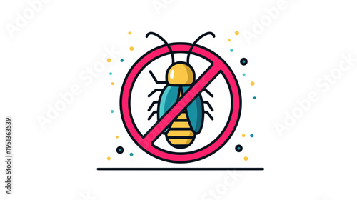 Cockroach Prohibition Sign for Pest Control Awareness