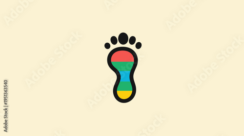 Colorful Alien Footprint Vector Icon