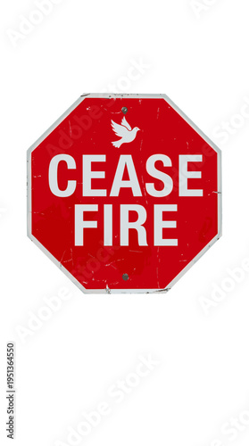 A cease-fire sign with a dove