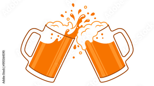 Cheers to a delightful toast with frothy beer mugs, celebrating moments of joy and camaraderie