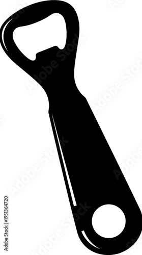 An elegant black silhouette of a bottle opener