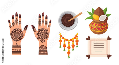 Traditional Indian Henna Designs and Cultural Symbols