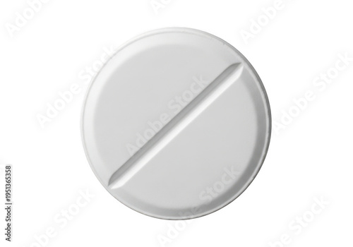 A white tablet with a line through the middle