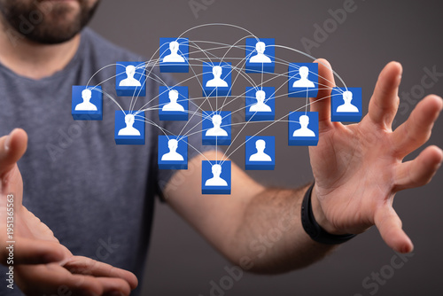 Concept of teamwork, connec...