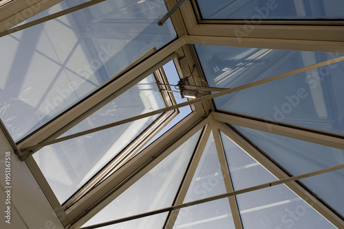 Upward shot of a geometric ...