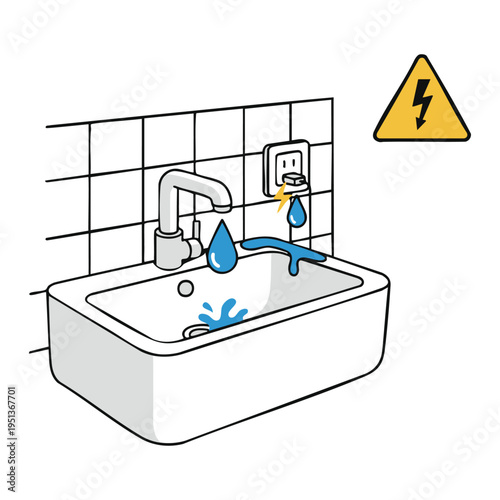 Water near electrical outlet hazard
