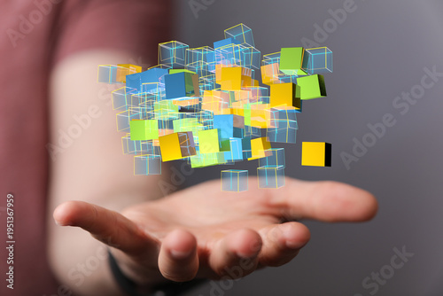 Abstract image of hand hold...