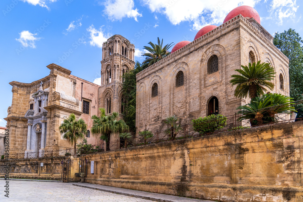 Fototapeta premium San Cataldo and Santa Maria dell'Ammiraglio Churches in Palermo