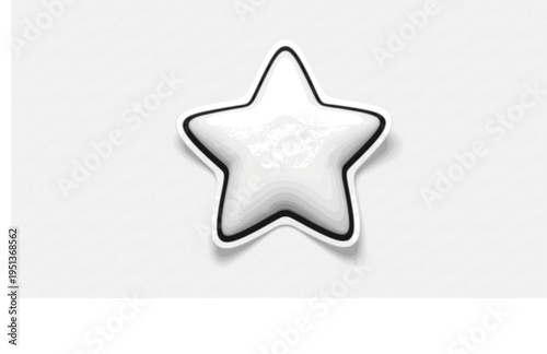 Puffy Inflated Star Silhouette Sticker, Tactile Sensory Vector Shape, Modern 3D Effect Minimalist Icon