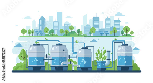 Industrial Water Treatment Tanks and Purification System.