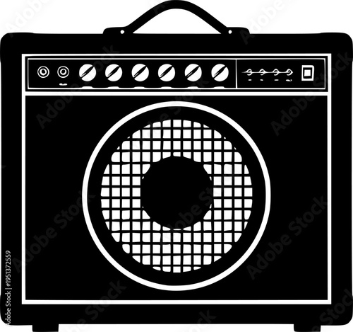 Guitar Amp Silhouette Vector Illustration
