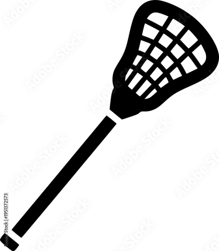 lacrosse stick glyph flat vector icon
