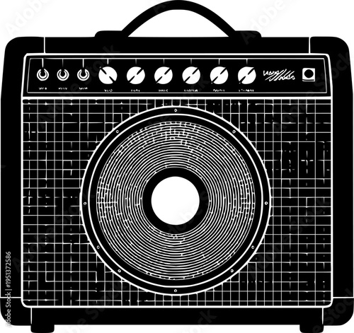 Guitar Amp Silhouette Vector Illustration
