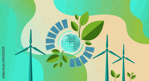 Renewable Energy Sources and Green Planet Concept.