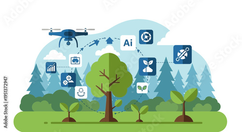 Smart Farming Drone Technology and AI for Agriculture Growth.