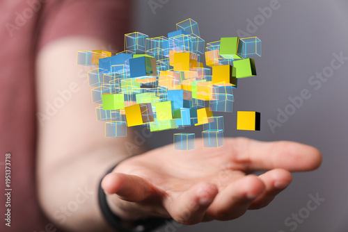 Abstract image of hand hold...