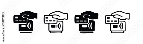 Contactless Credit Card Payment Icon Set
