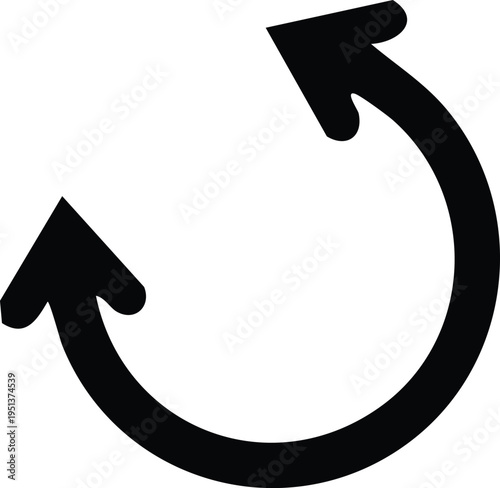 Black circular arrow indicating refresh or update