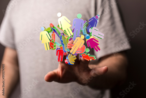 Hand holding vibrant 3D fig...