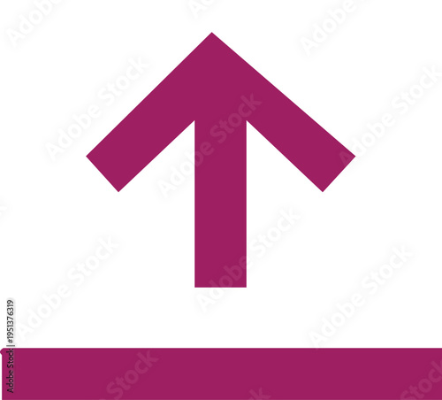 Purple arrow pointing upward with horizontal line below