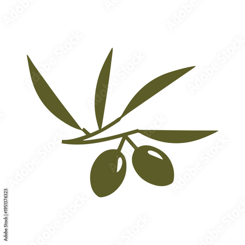 Flat Olive Branch Organic Food Logo Design
