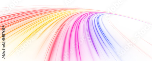 Neon multicolor speed track with glowing gradient and dynamic motion flow vector