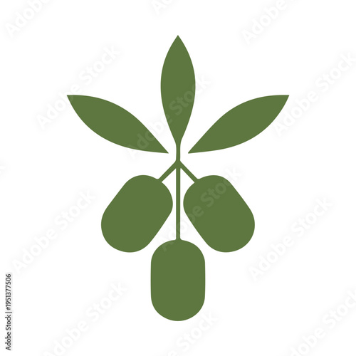 Olive branch with mountain farm logo