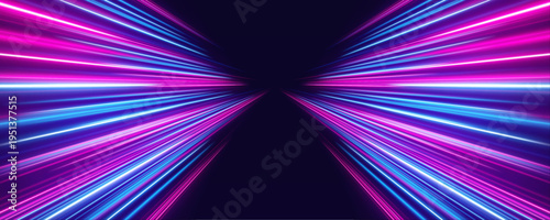 Neon multicolor racing track with vibrant glow and smooth motion lines vector