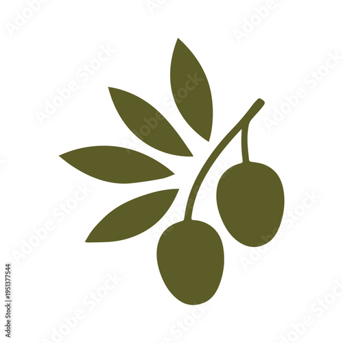 Minimal organic food brand olive logo