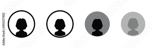 Vector man and women avatar silhouette set on white page. Black vector isolated avatar set on white background. Hand drawn vector avatar on isolated page. EPS 10. 