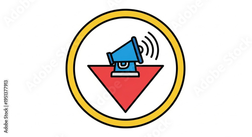 Megaphone Alert Symbol Icon Illustration.
