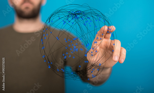 Close up of a man's hand in...